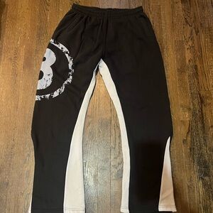 Instagram Brand Trendy Streetwear Black and Grey Flared Sweatpants Size XL